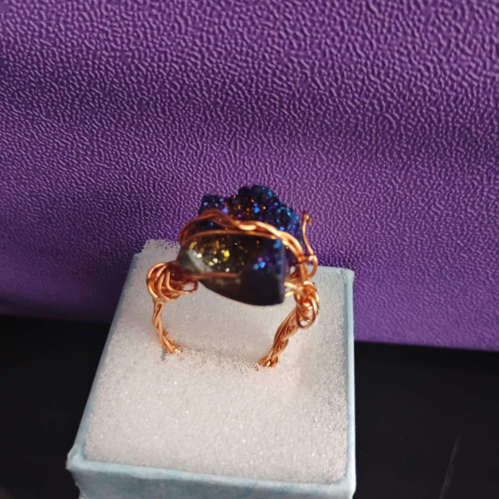Blue Iridescent Druzy Agate Crystal - Picture 2 of 6